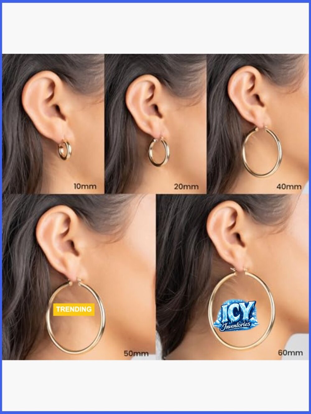18K Gold Plated 4MM Solid Hoop Earrings High Polish Tarnish Free - Picture 5 of 7